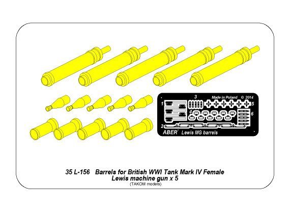 Aber 35L-156 Barrels for British WWI Tank Mark IV – Female 1/35 – imagen 11