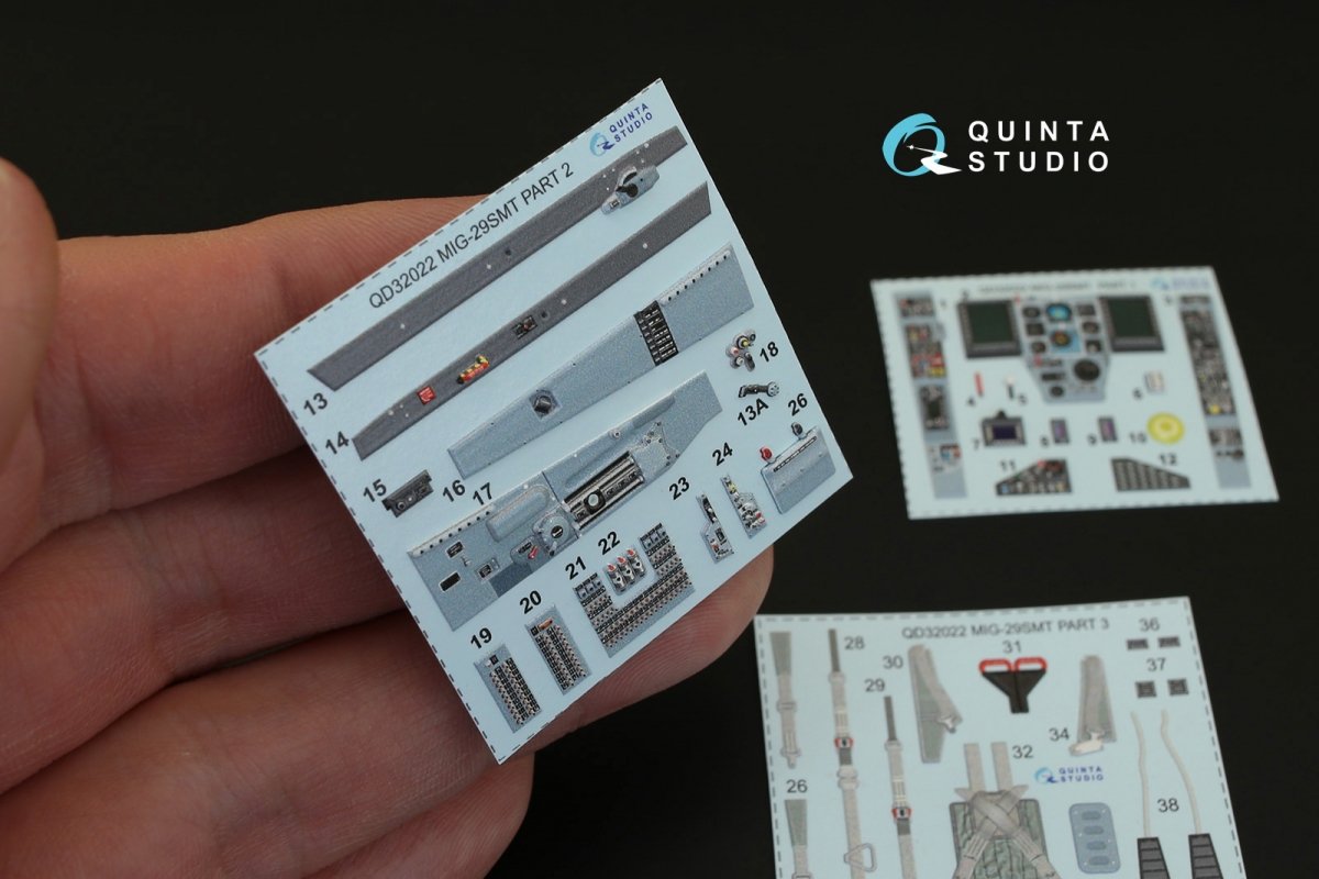 Quinta Studio QD32022 MiG-29SMT 3D-Printed &amp;amp; coloured Interior on decal paper (for Trumpeter kit) 1/32 – imagen 5