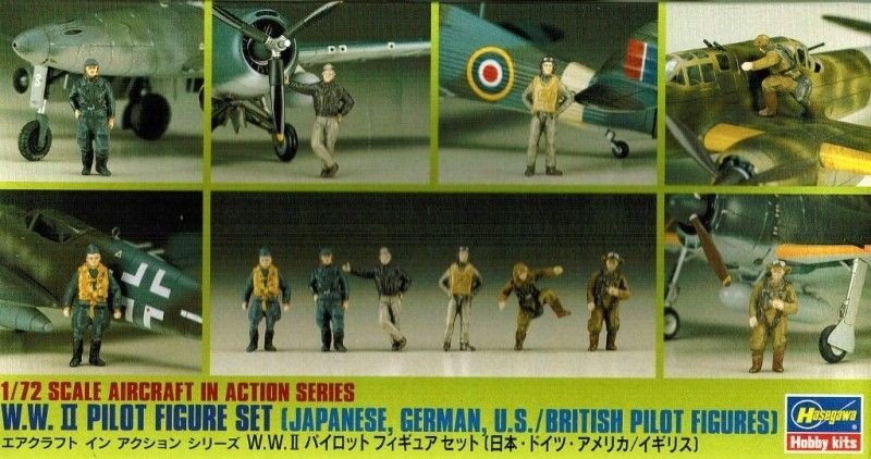 Ensemble de figurines de pilote de la Seconde Guerre mondiale Hasegawa X72-8 (1/72)