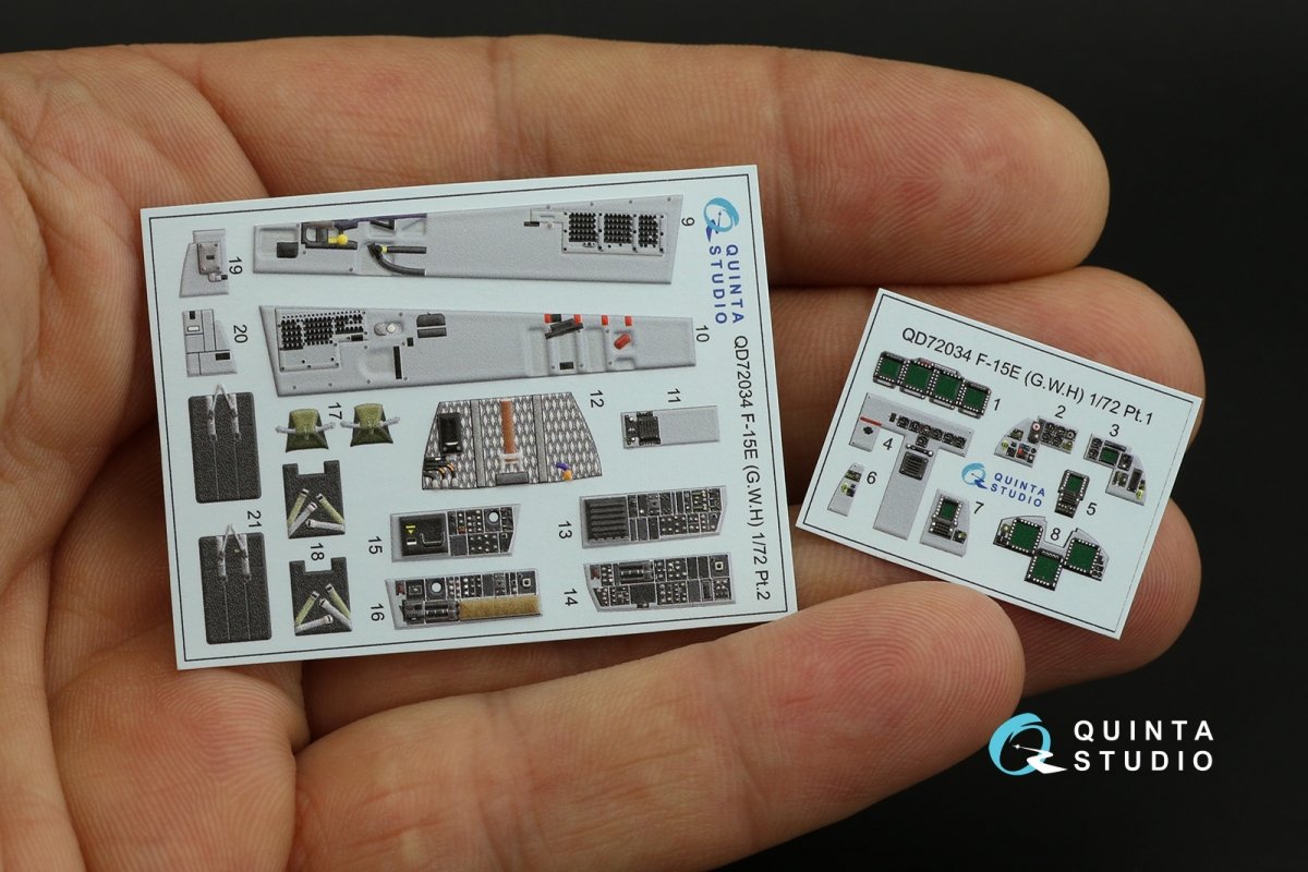 Quinta Studio QD72034 F-15E 3D-Printed &amp;amp; coloured Interior on decal paper (GWH) 1/72 – imagen 13