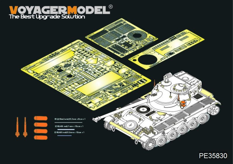 Maquette Voyager PE35830, lance-fumigènes de base pour char léger français moderne AMX-13, embase d'antenne incluse (pour TAMIYA 35349), échelle 1/35