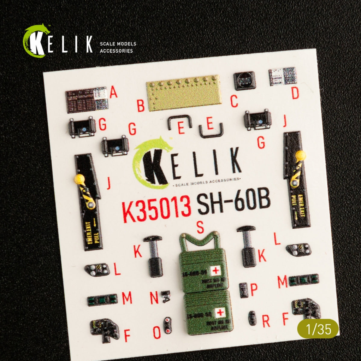 KELIK K35012 SH-60F OCEAN HAWK INTERIOR 3D DECALS FOR KITTY HAWK KIT 1/35 – imagen 2