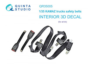 Quinta Studio QR35005 Kamaz trucks safety belts 3D-Printed &amp;amp; colored on decal paper (all kits) 1/35