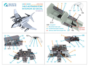 Quinta Studio QDS+48495 F-4D late Phantom II 3D-Printed &amp;amp; coloured Interior on decal paper (Academy) (Small version) (with 3D-printed resin parts) 1/48 – imagen 3