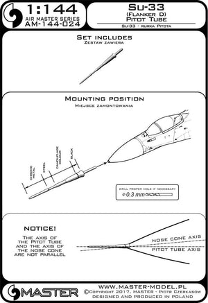 Master AM-144-024 Su-33 (Flanker D) Pitot tube 1/144 – immagine 3