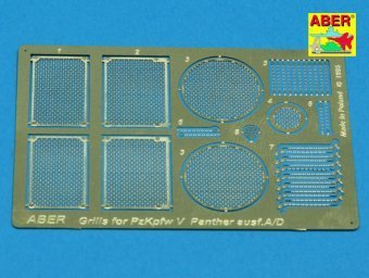 Aber 35G01 Grilles for german tank Grilles for PzKpfw V Ausf.A/D Panther (Sd.Kfz.181) 1/35