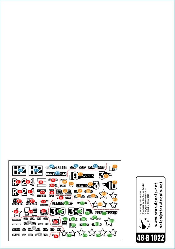 Star Decals 48-B1022 US M8 HMC - 75mm Howitzer. D-Day and France in 1944. 1/48 – Bild 3