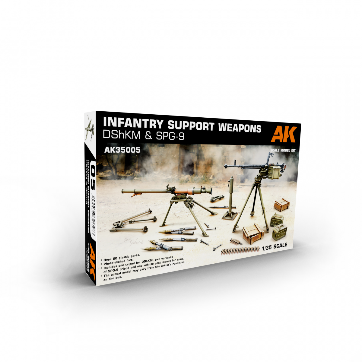 AK Interactive AK35005 Armes de soutien d&amp;#39;infanterie DSHKM et SPG-9 1/35