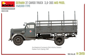 Miniart 35449 GERMAN 3T CARGO TRUCK 3,6-36S MID PROD. PMQ600-TYPE 1/35 – immagine 9