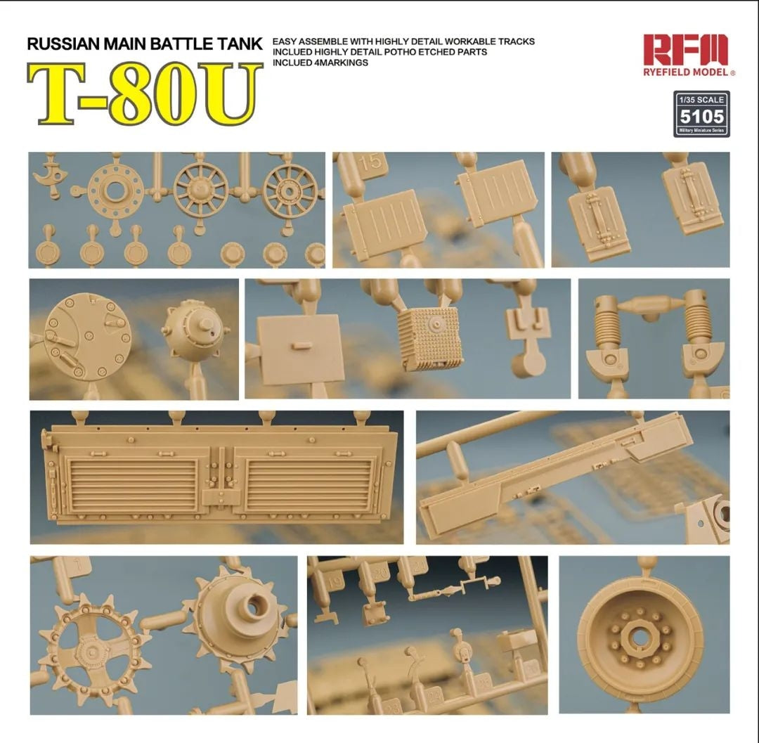 Rye Field Model 5105 Russian Main Battle Tank T-80U 1/35 – immagine 9