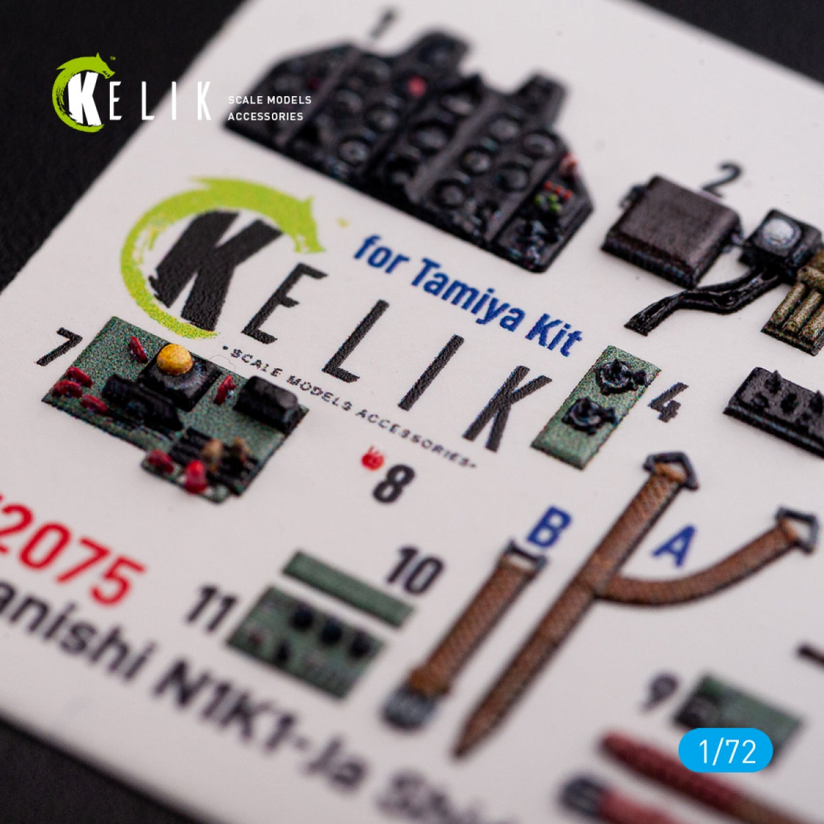 KELIK K72075 N1K1-Ja Shiden Type 11 interior 3D decals for Tamiya kit 1/72 – imagen 5