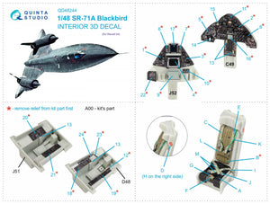 Quinta Studio QD48244 SR-71A 3D-Printed &amp;amp; coloured Interior on decal paper (Revell) 1/48 – imagen 15