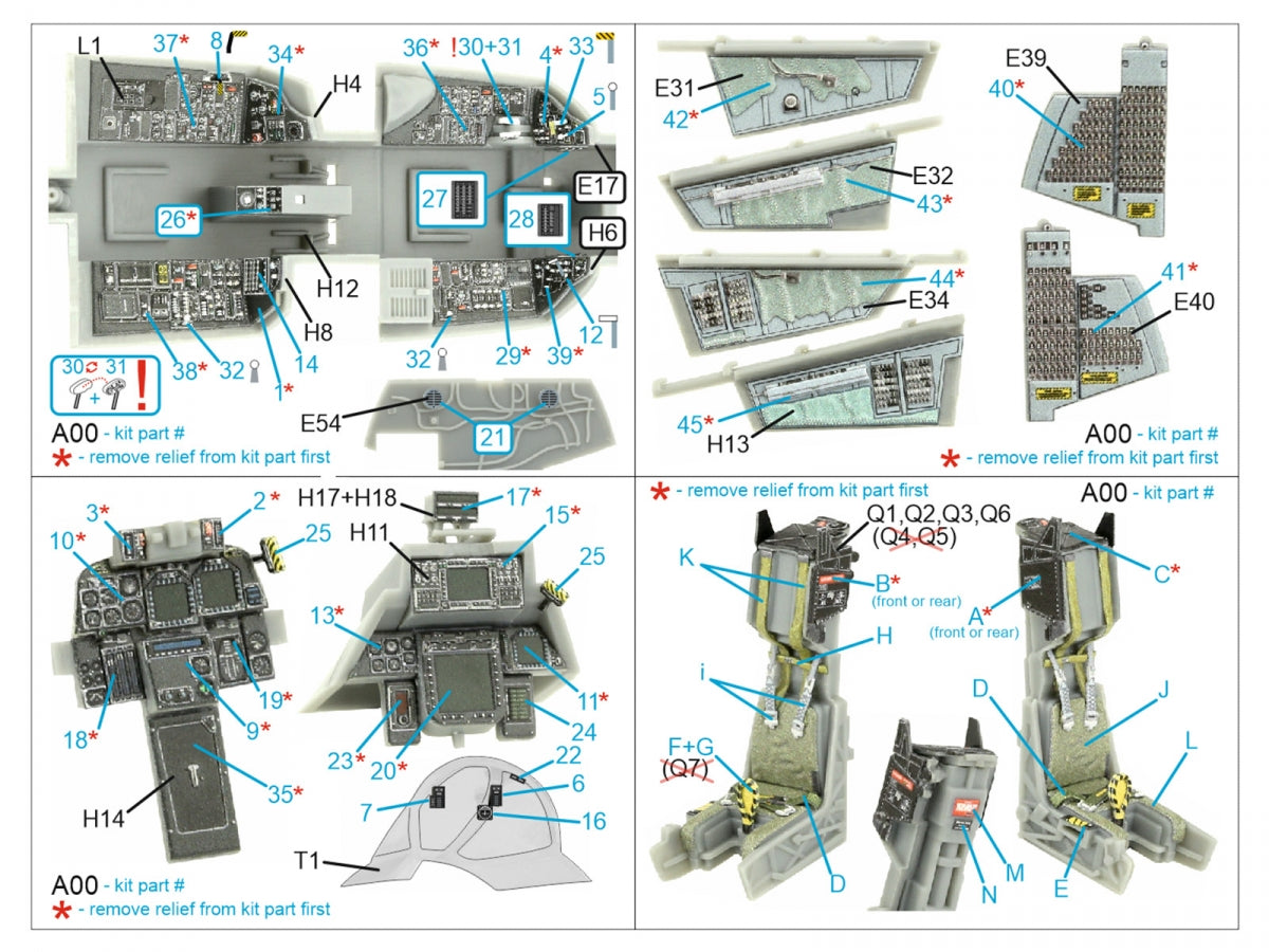Quinta Studio QD48405 F-14D 3D-Printed &amp;amp; coloured Interior on decal paper (Hobby Boss) 1/48 – imagen 2