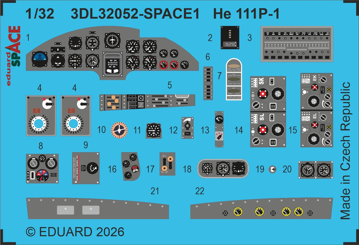 Eduard 3DL32052 Heinkel He-111 P-1 Space Set for REVELL 1/32