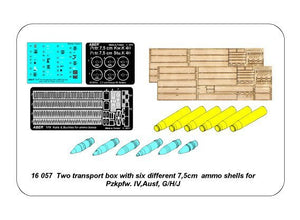 Aber 16057 Two transport box with six different 7,5cm ammo for PzKpfw. IV, Ausf, H-J 1/16 – Bild 7