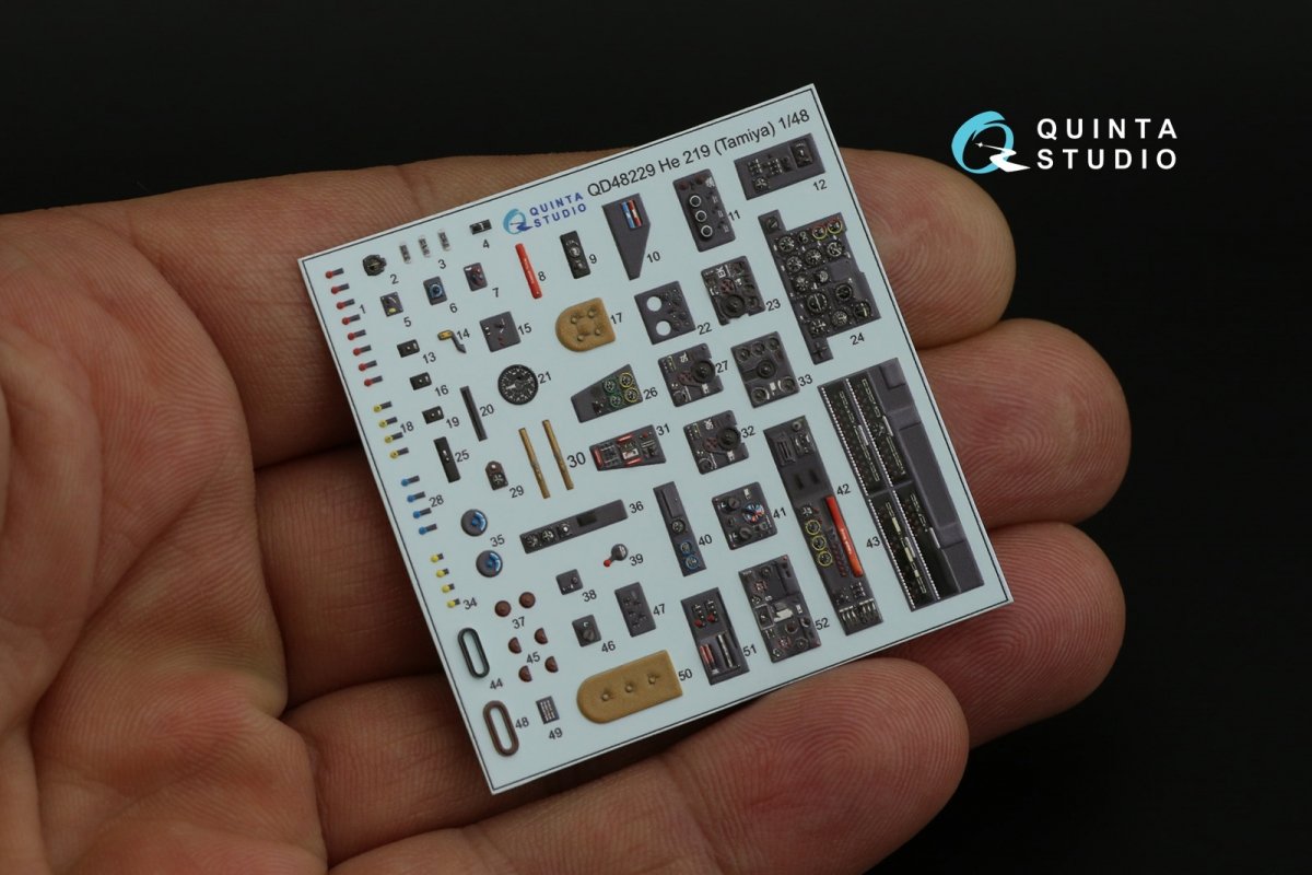 Quinta Studio QD48229 He 219 3D-Printed &amp;amp; coloured Interior on decal paper (Tamiya) 1/48 – imagen 11