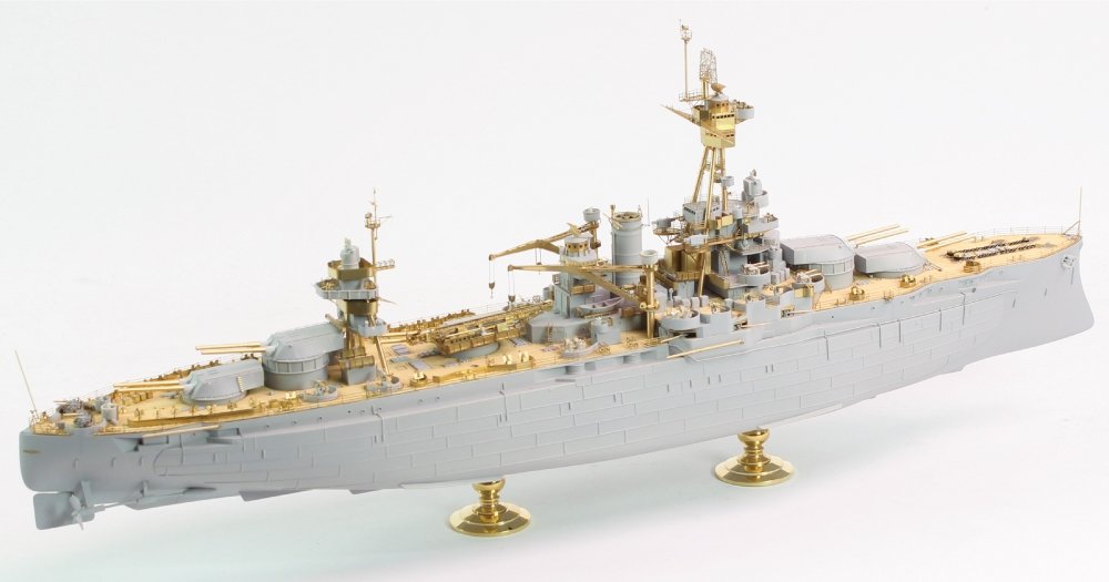 Pontos 35023FN USS BB-34 New York 1944 Detail-up set (w/Teak Tone Deck, Barrels, Resin,PE) – Bild 3