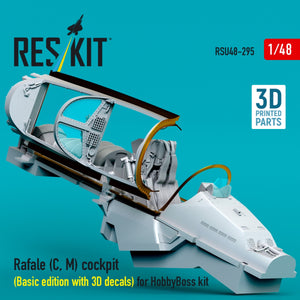 RESKIT RSU48-0295 Rafale (C, M) cockpit (Basic edition with 3D decals) for HobbyBoss kit (3D printed) 1/48 – image 3