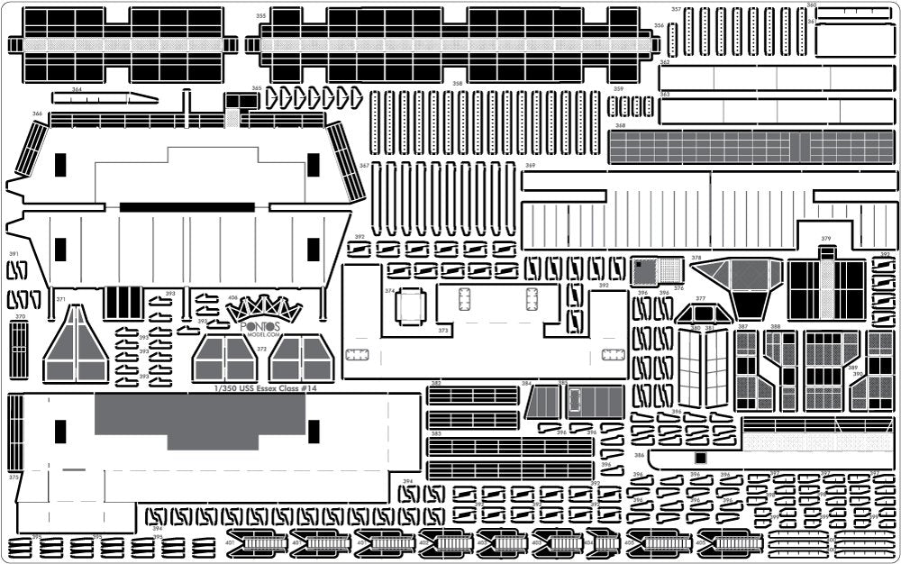 Pontos 35005F1 USS CV-14 Toconderoga 1944 Ensemble détaillé (1/350)  – image 18