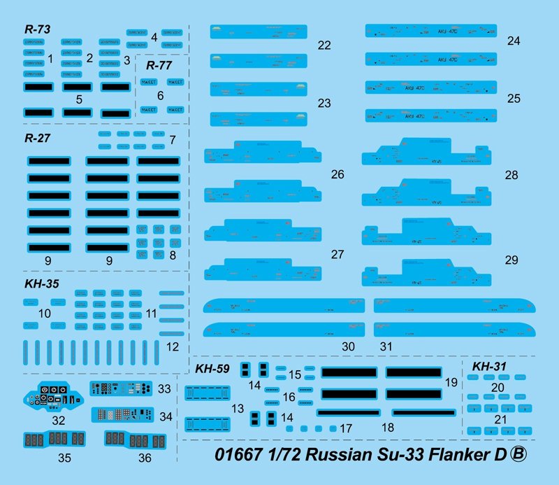 Trumpeter 01667 Russian Su-33 Flanker D – immagine 6
