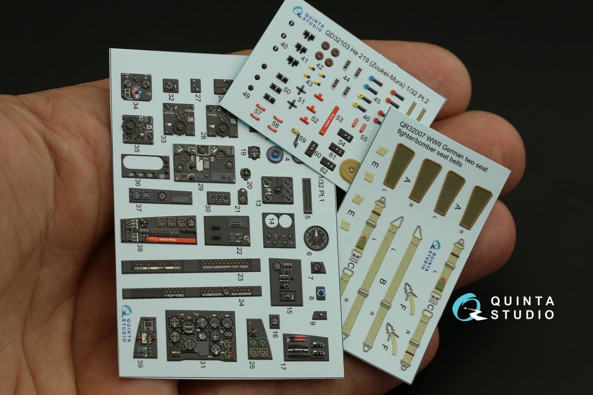 Quinta Studio QD32103 He 219 3D-Printed &amp;amp; coloured Interior on decal paper ( ZM SWS ) 1/32 – zdjęcie 13
