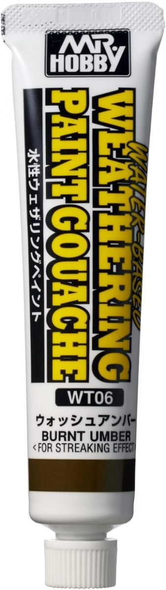 Gunze Sangyo WT-06 Weathering Water-Based Paint Gouache Burnt Umber 20ml