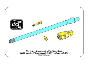 Aber 35L-236 Armament for T10 Heavy Tank 1x122 mm D-25TA, 1x12,7 cm Coaxial DShK 1/35 – imagen 10