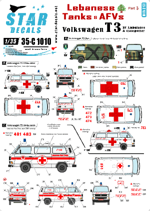 Star Decals 35-C1010 Lebanese Tanks &amp;amp; AFVs 3 1/35