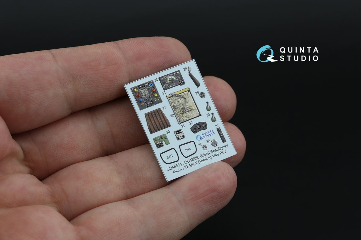 Quinta Studio QD+48556 Bristol Beaufighter TF.Mk.X 3D-Printed &amp;amp; coloured Interior on decal paper (Tamiya) (with 3D-printed resin parts) 1/48 – imagen 5