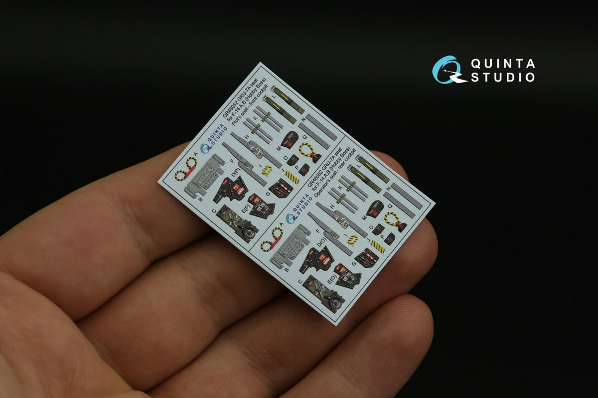 Quinta Studio QD48395 F-14A 3D-Printed &amp;amp; coloured Interior on decal paper (Hobby Boss) 1/48 – immagine 7