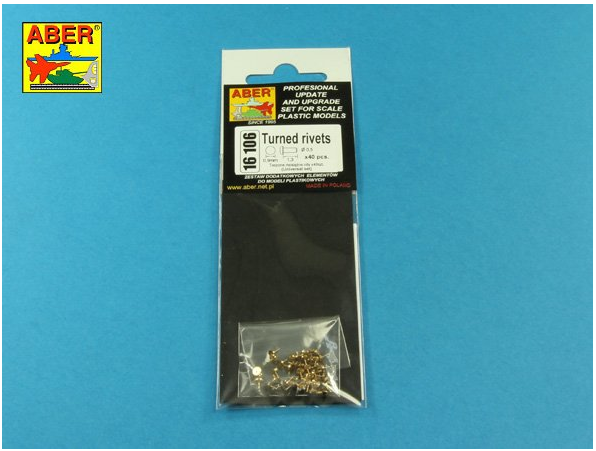 Aber 16106 Turned rivets 0,9 x1,3 x 0,5mm 40 pcs. 1/16 – imagen 2