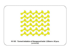 Aber 16103 Turned imitation of Hexagonal bolts 1,55mm x 30pcs. 1/16 – Bild 4