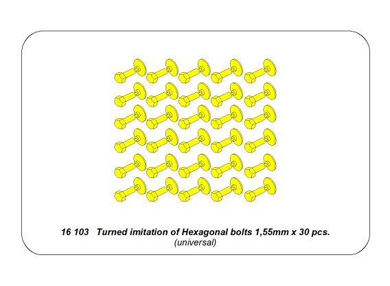 Aber 16103 Turned imitation of Hexagonal bolts 1,55mm x 30pcs. 1/16 – Bild 4