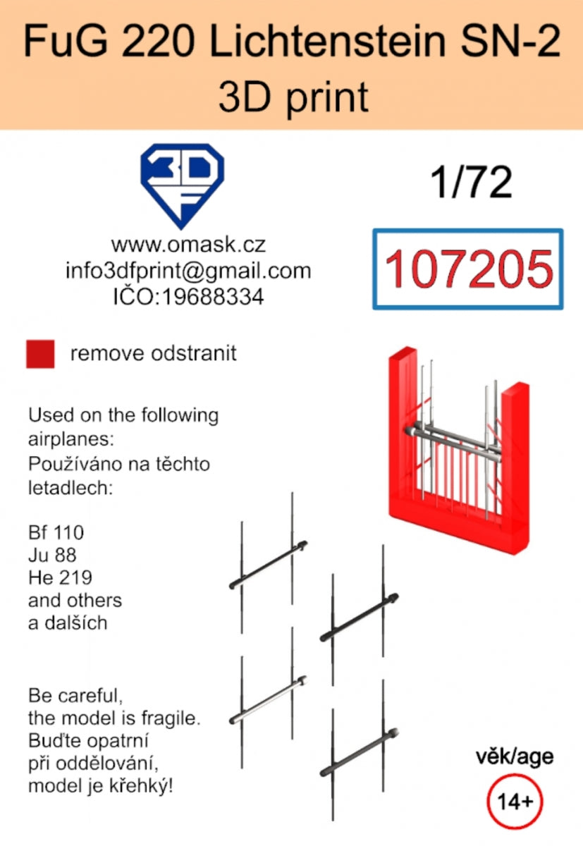 Omask 107205 FuG 220 Lichtenstein SN-2 (3D print) 1/72 – imagen 2