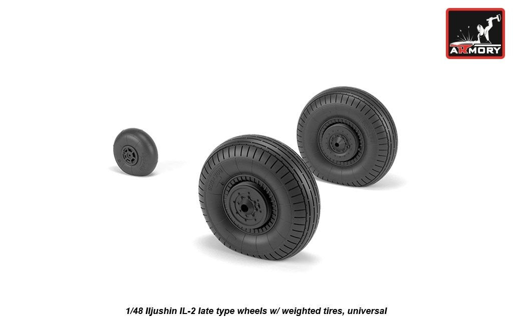 Armory Models AW48035 Iljushin IL-2 Bark late type wheels w/ weighted tires 1/48 – imagen 3