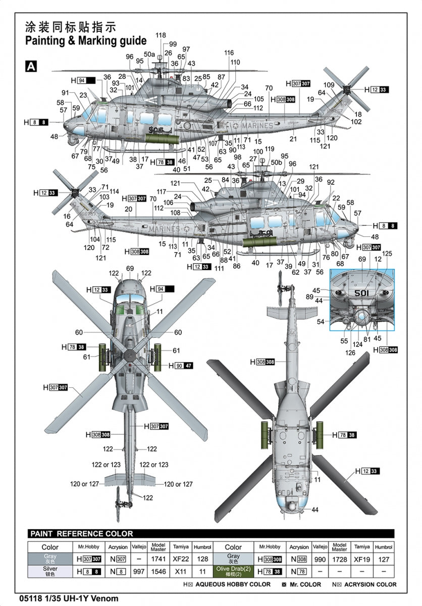 Trumpeter 05118 UH-1Y Venom 1/35