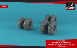 Armory Models AW48336 CH-53 Sea Stallion wheels w/ weighted tires, early 1/48 – imagen 2