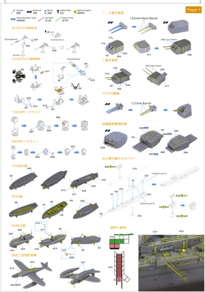 Very Fire VF350019 IJN Light Cruiser Yahagi Detail Up Parts for Hasegawa 40026 1/350 – imagen 3