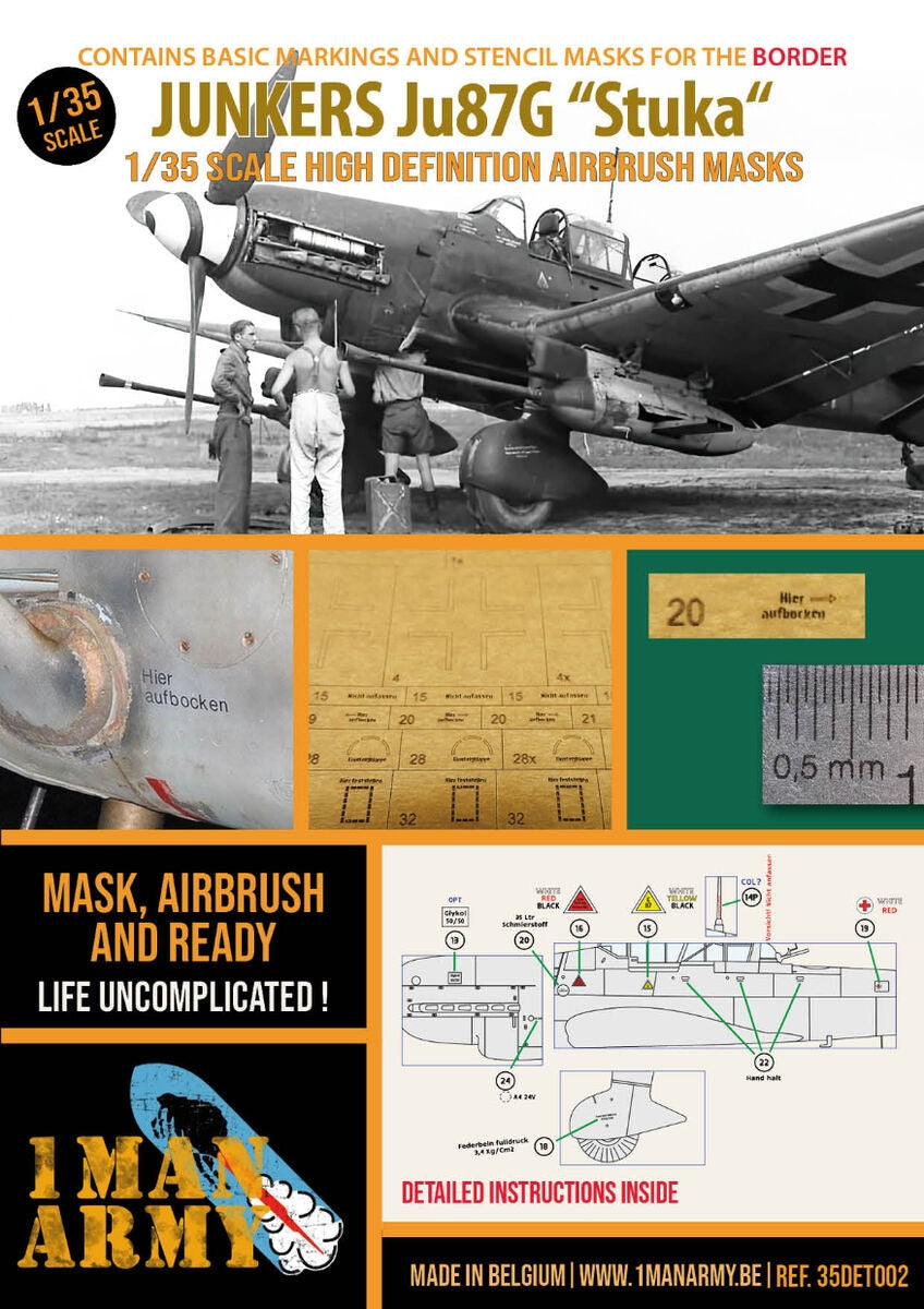 1 Man Army 35DET002 Junkers Ju-87 G for Border kits 1/35