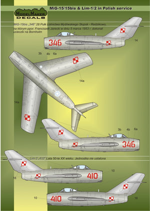 ModelMaker Decals D48023 MiG-15/15bis &amp;amp; Lim-1/2 in Polish service – imagen 3
