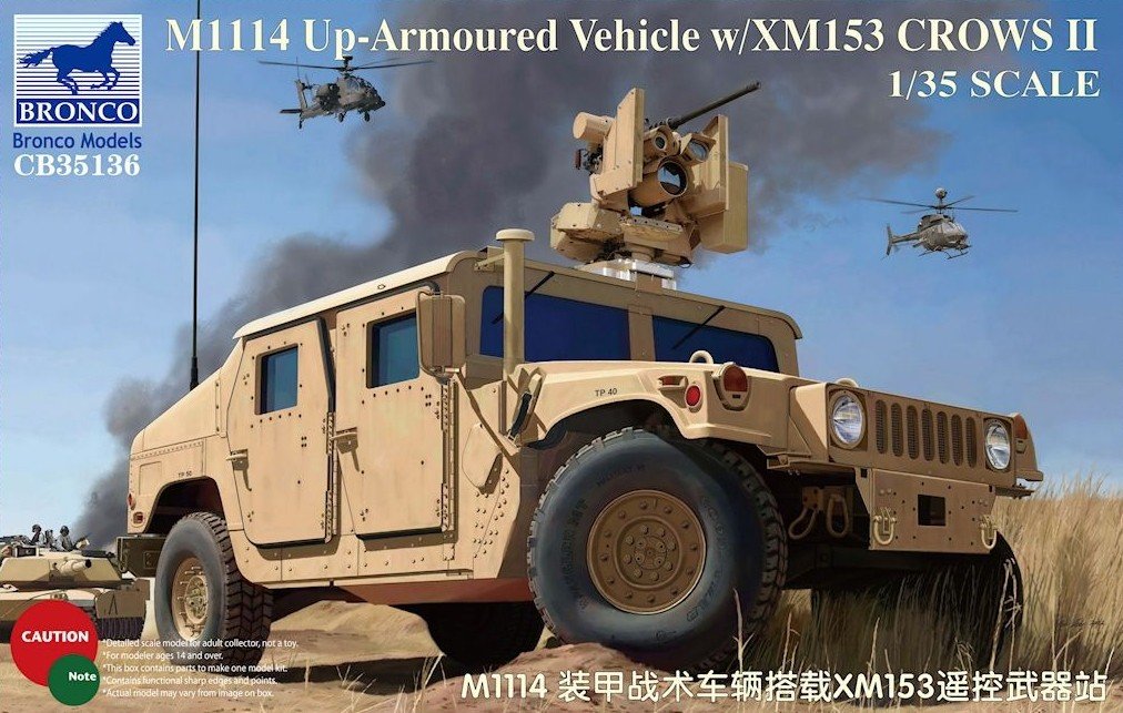 Bronco CB35136 M1114 Up-Armoured Vehicle w/XM153 CROWS II 1/35