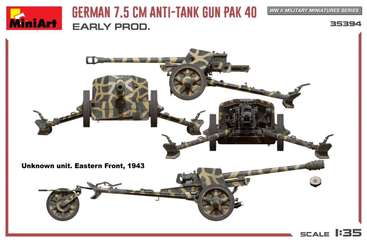 MiniArt 35394 GERMAN 7.5CM ANTI-TANK GUN PAK 40. EARLY PROD 1/35 – Bild 14