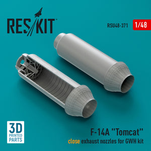 RESKIT RSU48-0371 F-14A « Tomcat » buses d&amp;#39;échappement fermées pour kit GWH (Impression 3D) 1/48