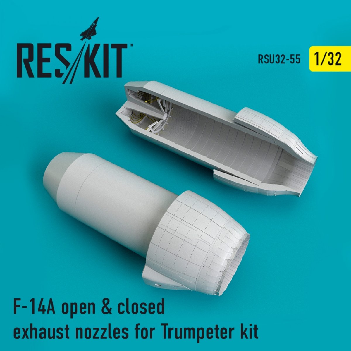 RESKIT RSU32-0055 F-14A « TOMCAT » TUYAUX D'ÉCHAPPEMENT OUVERTS ET FERMÉS, KIT TRUMPETER 1/32