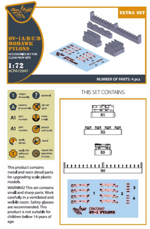 Clear Prop! CPA72047 OV-1 A/B/C/D Mohawk pylons for CP kit 1/72 – immagine 2