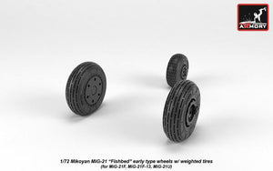 Armory Models AW72048 Mikoyan MiG-21 Fishbed wheels w/ weighted tires, early 1/72 – imagen 4