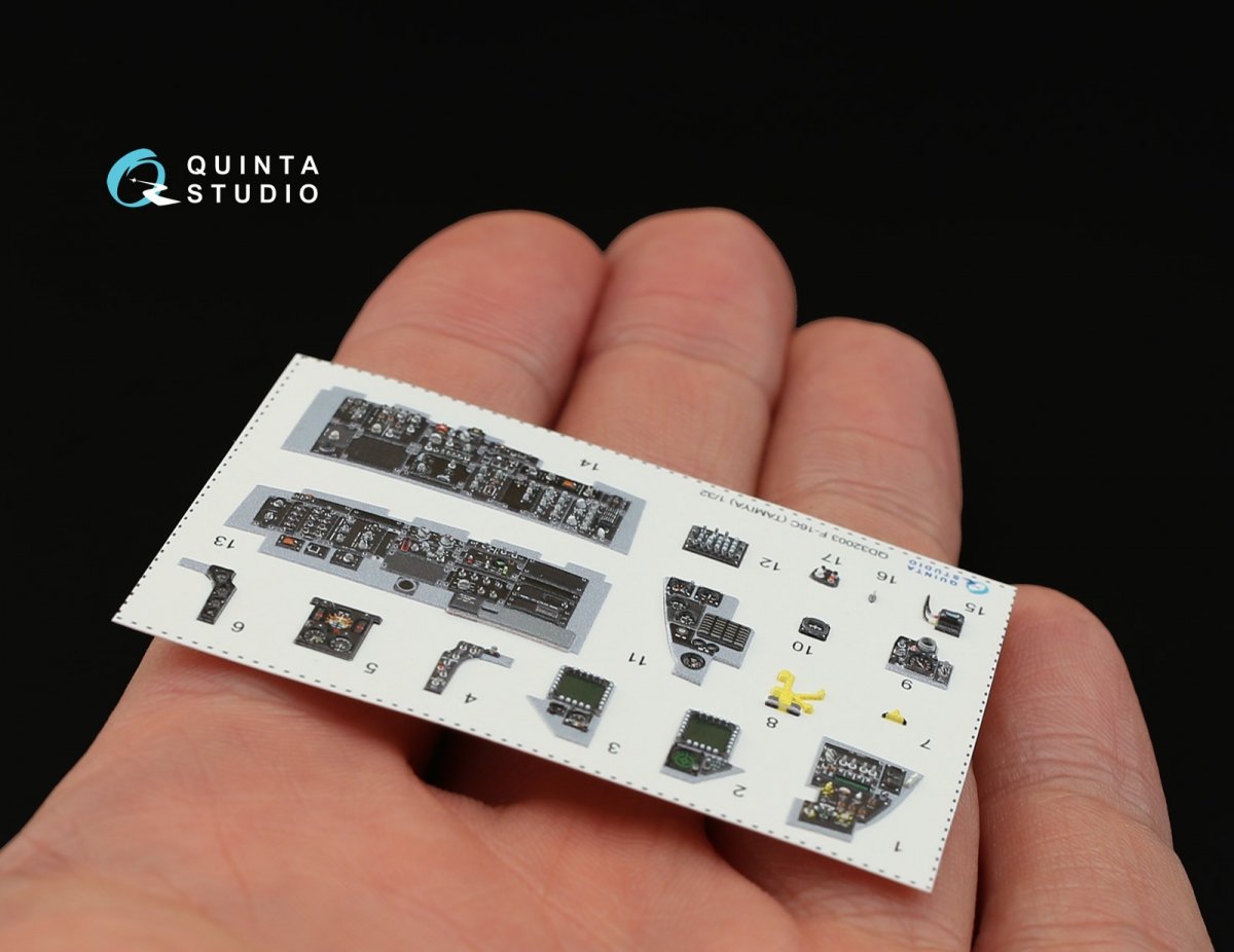 Quinta Studio QD32003 F-16C 3D-Printed &amp;amp; coloured Interior on decal paper (for Tamiya kit) 1/32 – imagen 4