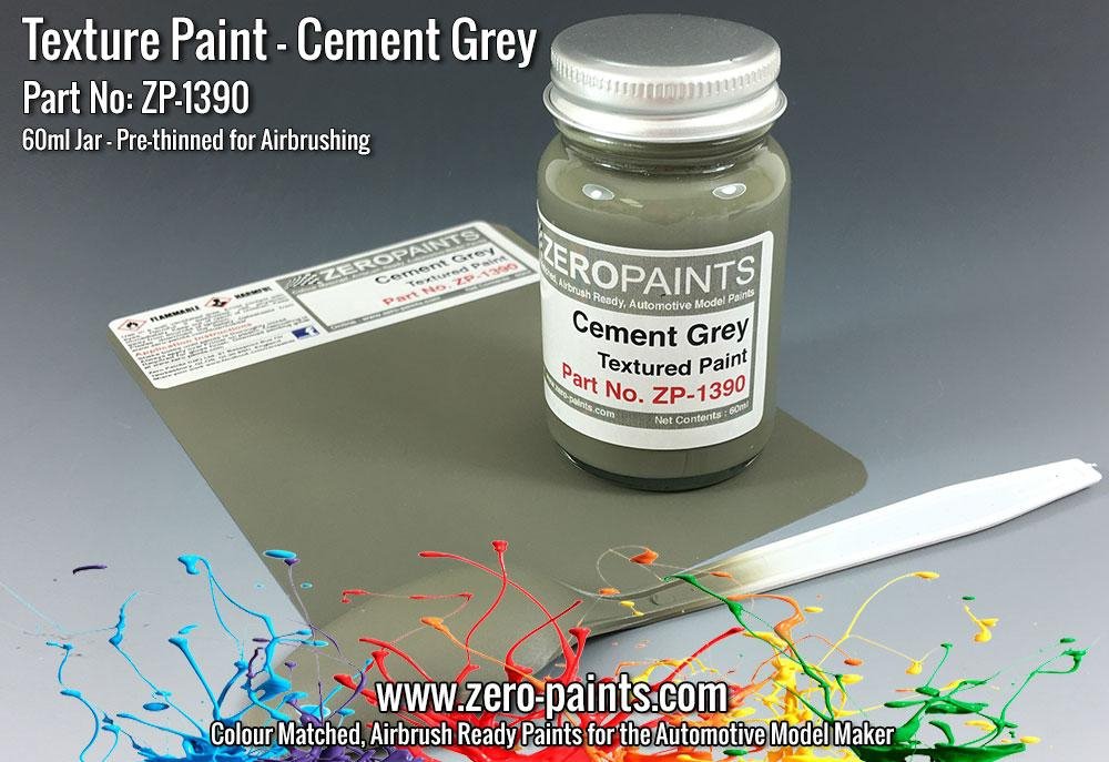 Peinture texturée gris ciment Zero Paints ZP-1390 - 60 ml (Moteurs, Intérieurs, etc.) 
