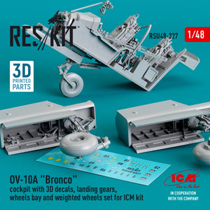 RESKIT RSU48-0327 OV-10A &amp;quot;BRONCO&amp;quot; COCKPIT WITH 3D DECALS, LANDING GEARS, WHEELS BAY AND WEIGHTED WHEELS SET FOR ICM KIT (3D PRINTED) 1/48 – Bild 3