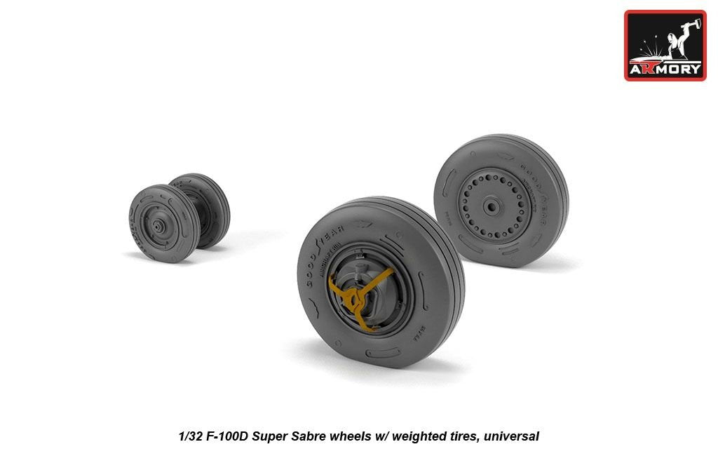 Roues Armory Models AW32303 F-100D Super Saber avec pneus lestés 1/32 – image 2